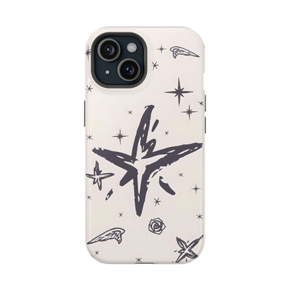 Sketch Star Doodle Phone Case – MagSafe Compatible for iPhone & Samsung Galaxy