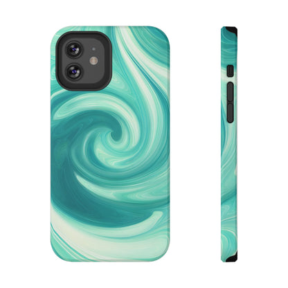 Turquoise Swirl Abstract Phone Case – MagSafe Compatible for iPhone & Samsung Galaxy