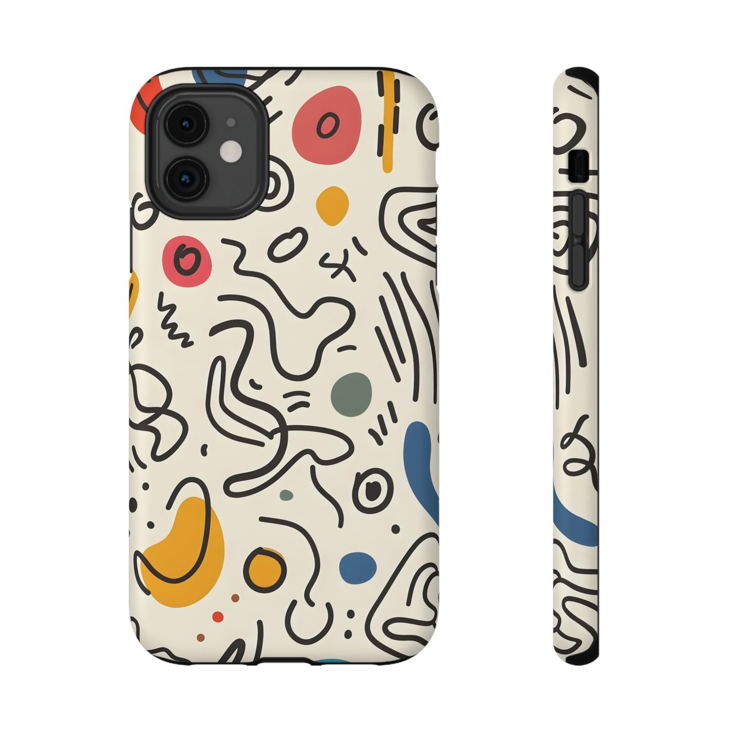 Abstract Doodle Art Phone Case – MagSafe Compatible for iPhone & Samsung Galaxy