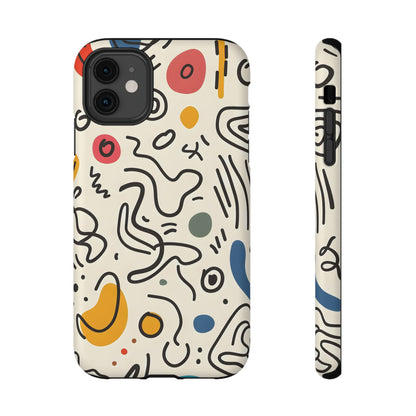 Abstract Doodle Art Phone Case – MagSafe Compatible for iPhone & Samsung Galaxy