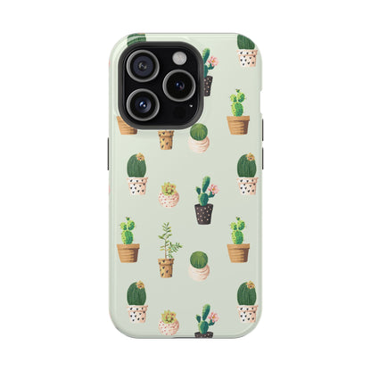 Desert Bloom Cactus Phone Case – Cute Succulent Print, MagSafe Compatible for iPhone & Samsung Galaxy