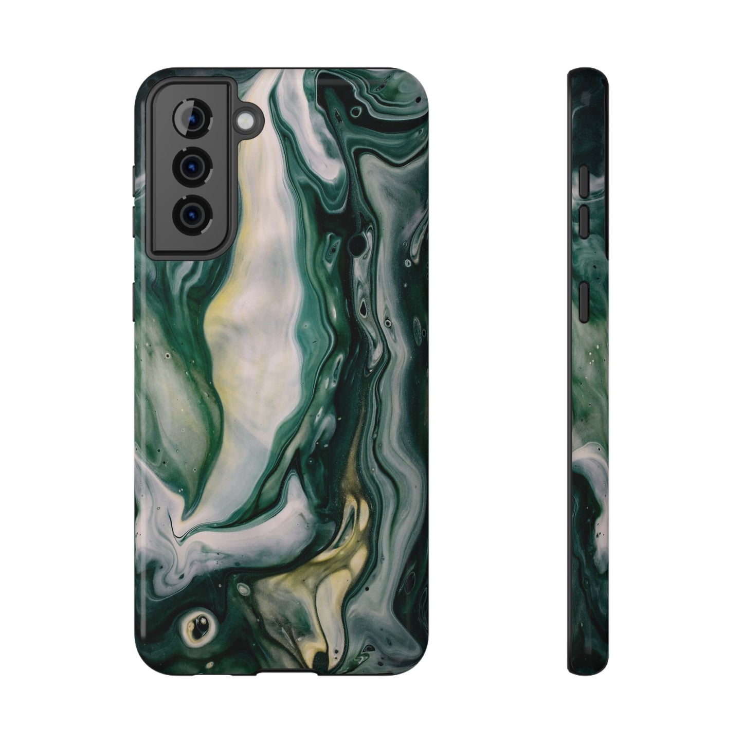 Mystic Forest Marble Swirl Phone Case – MagSafe Compatible for iPhone & Samsung Galaxy