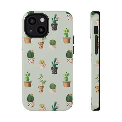 Desert Bloom Cactus Phone Case – Cute Succulent Print, MagSafe Compatible for iPhone & Samsung Galaxy