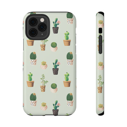 Desert Bloom Cactus Phone Case – Cute Succulent Print, MagSafe Compatible for iPhone & Samsung Galaxy