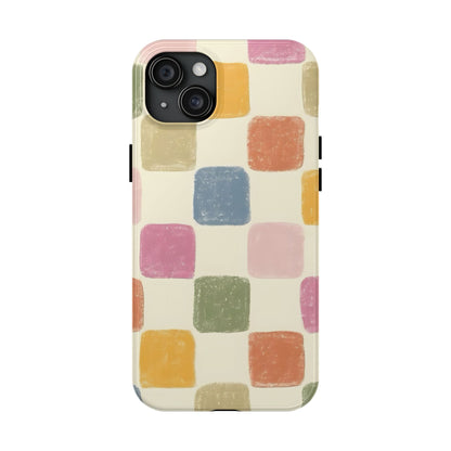 Pastel Checkered Tough Phone Case - iPhone 15-11 All Sizes