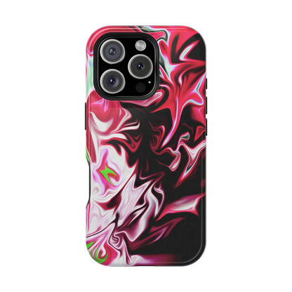Red & Black Abstract Marble Phone Case – MagSafe Compatible for iPhone & Samsung Galaxy