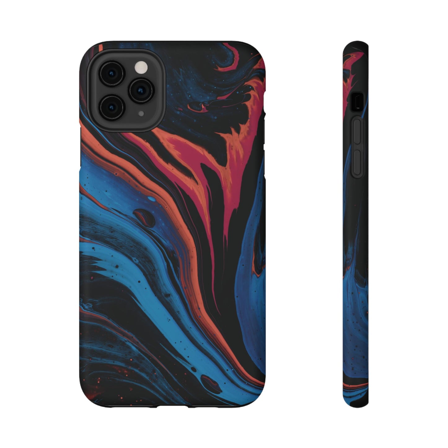 Crimson & Cobalt Fusion Marble Phone Case – MagSafe Compatible for iPhone & Samsung Galaxy