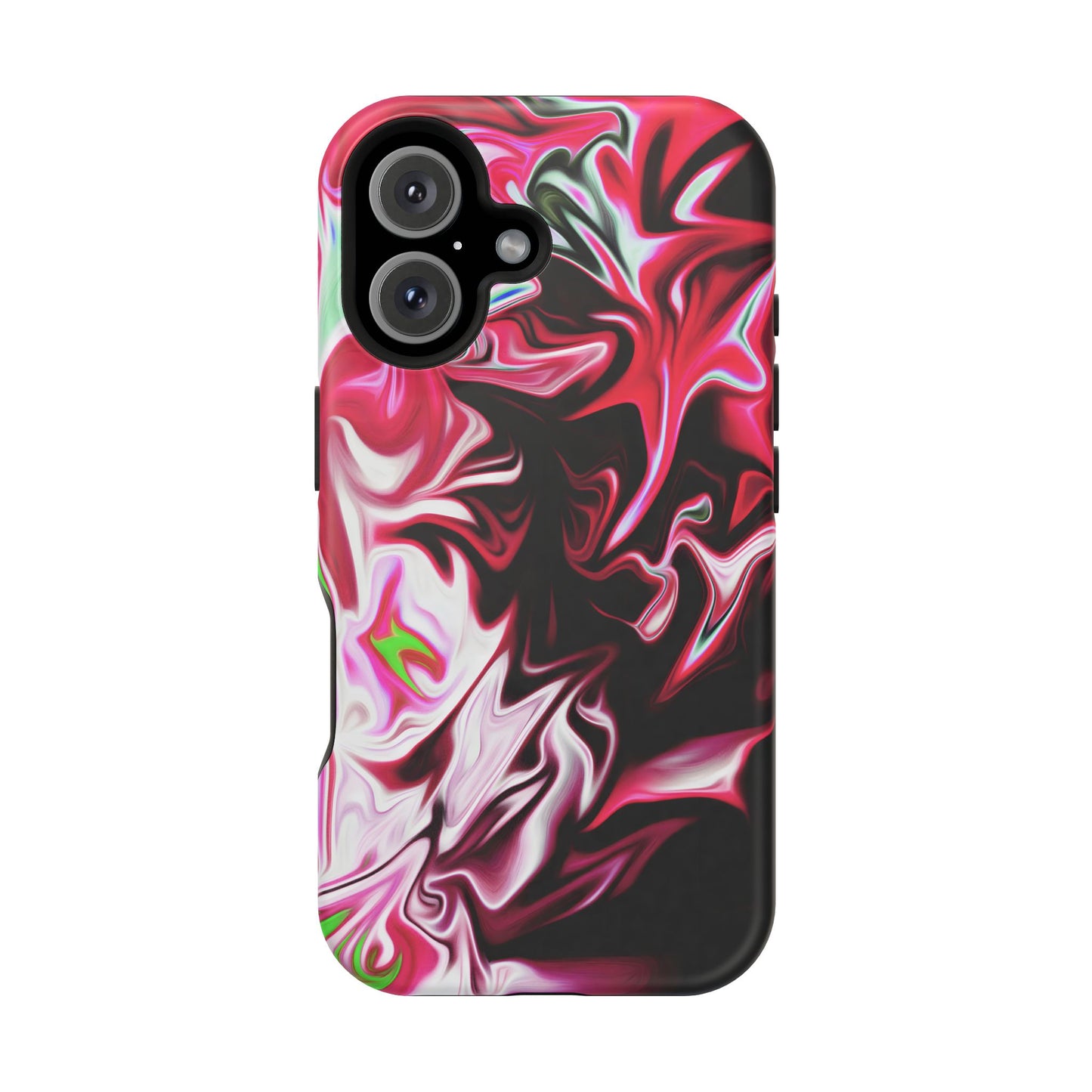 Red & Black Abstract Marble Phone Case – MagSafe Compatible for iPhone & Samsung Galaxy