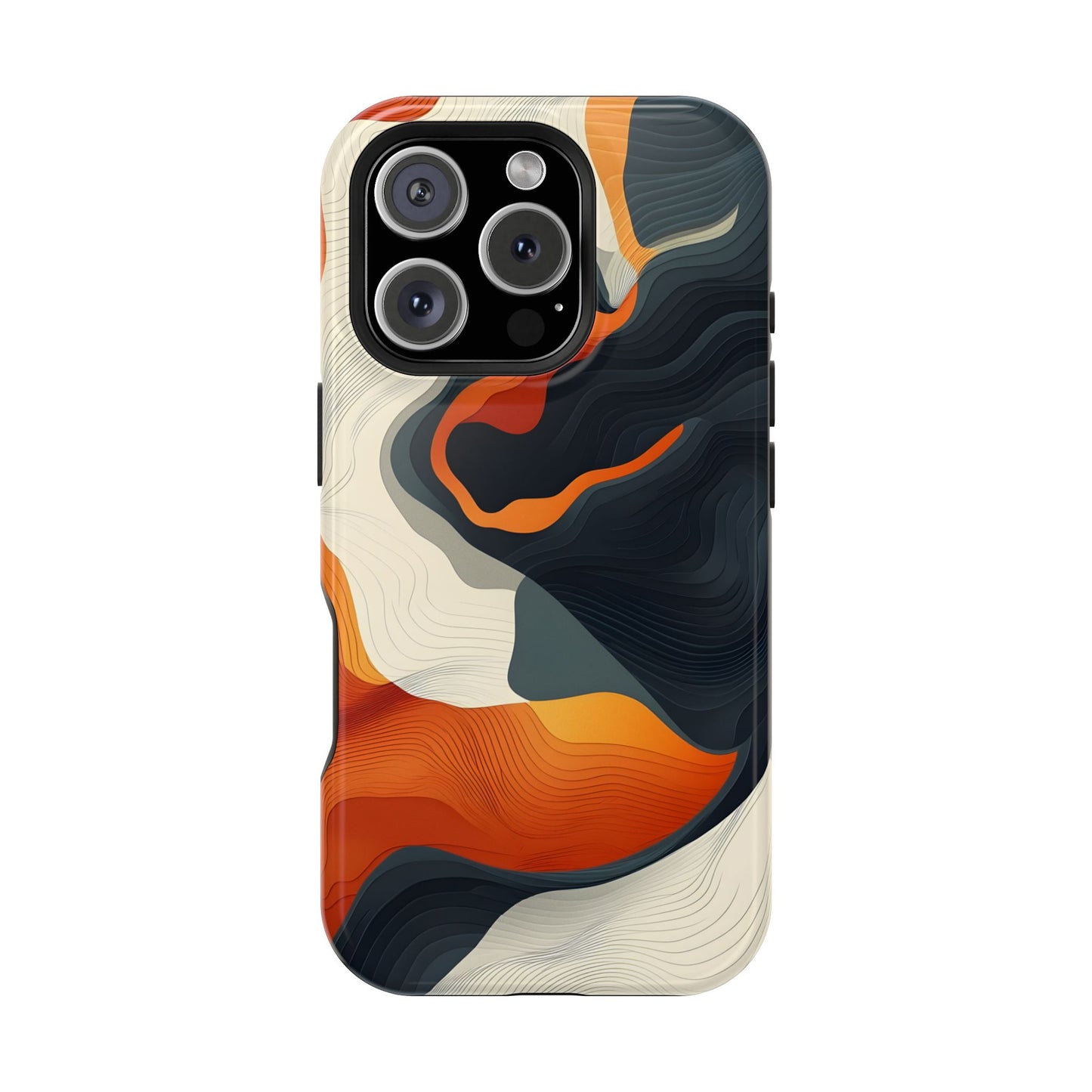Topographical Abstract Wave Phone Case – MagSafe Compatible for iPhone & Samsung Galaxy