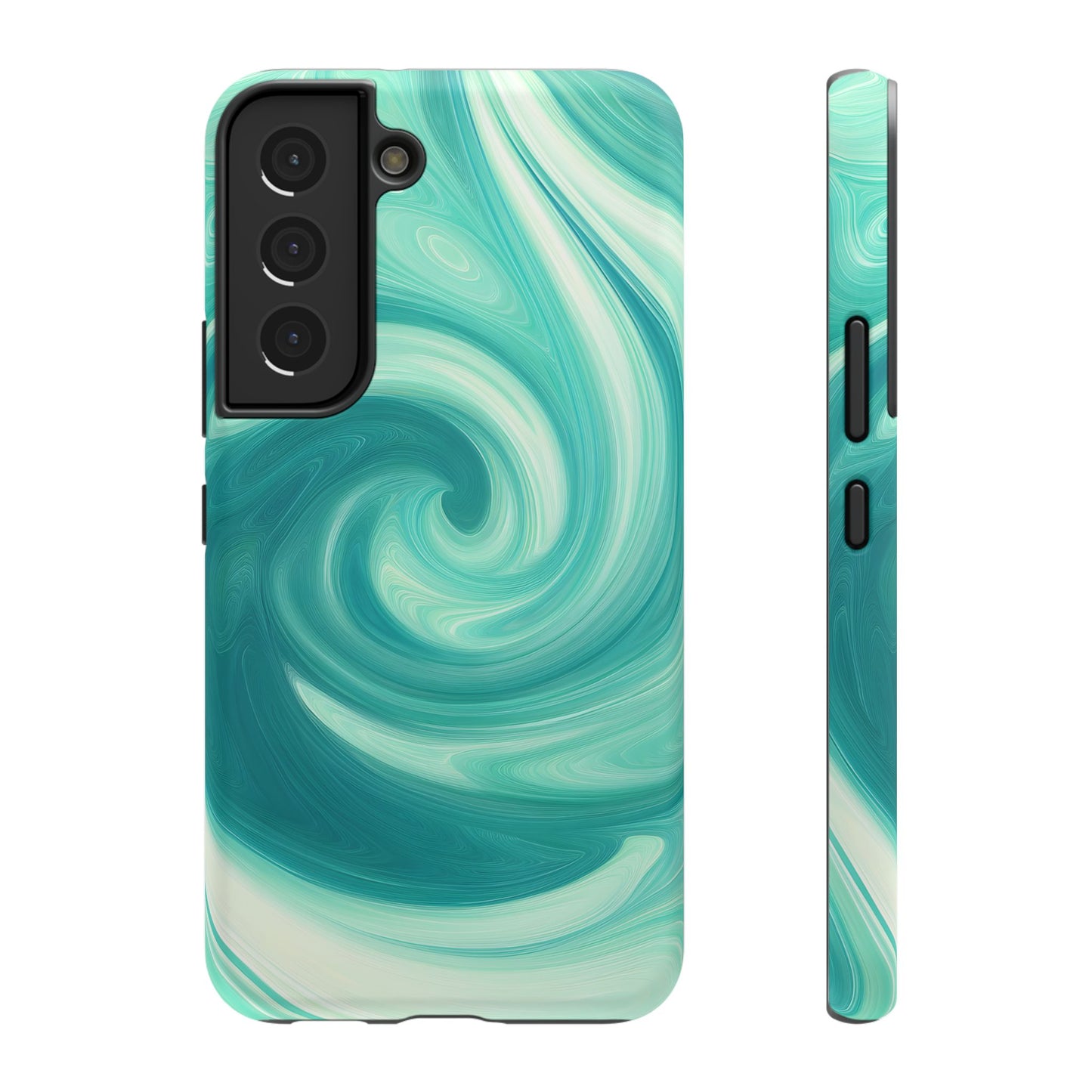 Turquoise Swirl Abstract Phone Case – MagSafe Compatible for iPhone & Samsung Galaxy