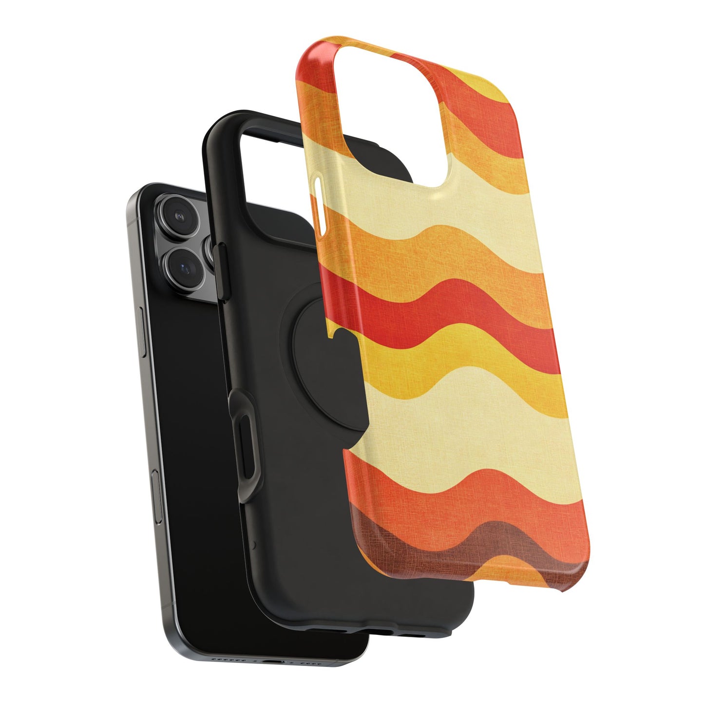 Retro Sunset Waves Phone Case – MagSafe Compatible for iPhone & Samsung Galaxy