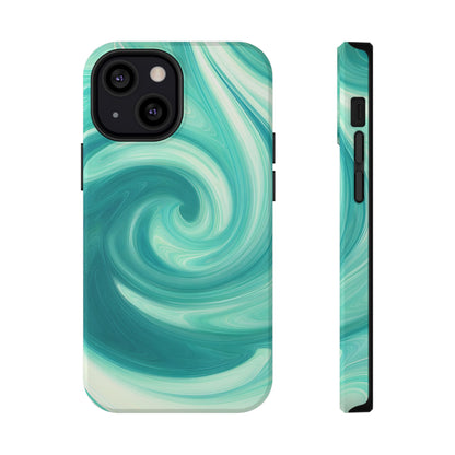 Turquoise Swirl Abstract Phone Case – MagSafe Compatible for iPhone & Samsung Galaxy
