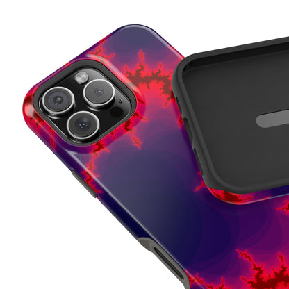 Neon Fractal Lightning Phone Case – MagSafe Compatible for iPhone & Samsung Galaxy