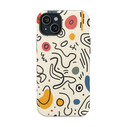 Abstract Doodle Art Phone Case – MagSafe Compatible for iPhone & Samsung Galaxy