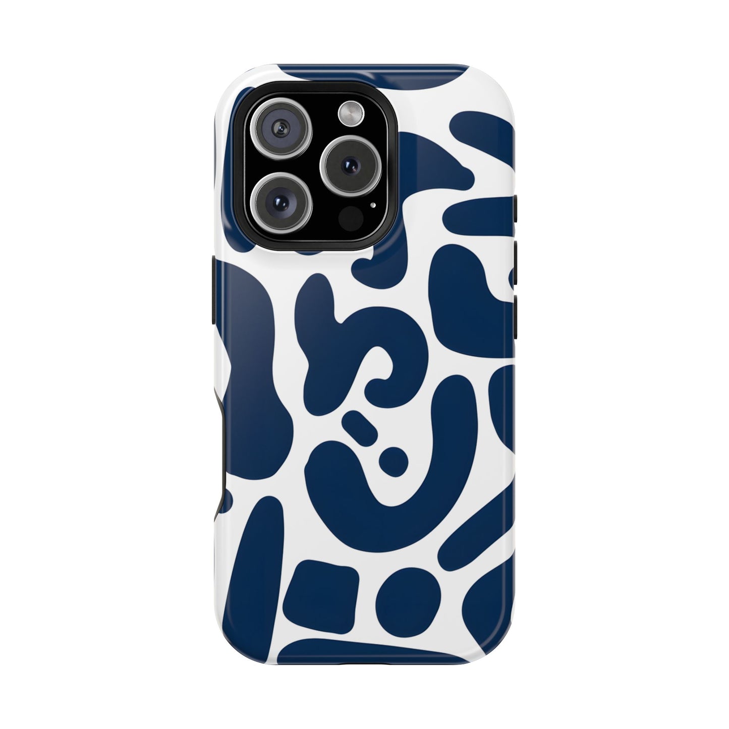 Midnight Morph Abstract Navy Pattern Phone Case – MagSafe Compatible for iPhone & Samsung Galaxy