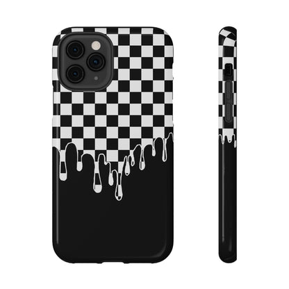 Dripping Checkerboard Phone Case – MagSafe Compatible for iPhone & Samsung Galaxy