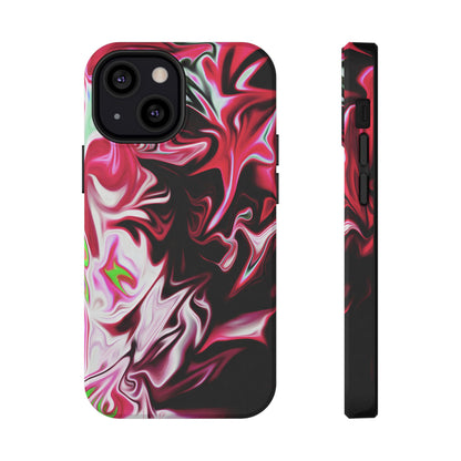 Red & Black Abstract Marble Phone Case – MagSafe Compatible for iPhone & Samsung Galaxy