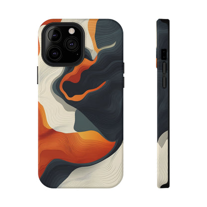 Topographical Abstract Wave Phone Case – MagSafe Compatible for iPhone & Samsung Galaxy