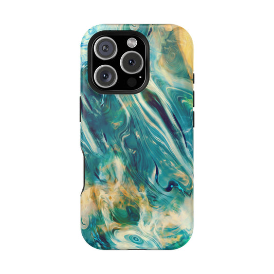 Oceanic Flow Abstract Phone Case – MagSafe Compatible for iPhone & Samsung Galaxy