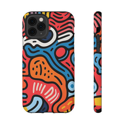 Bold Abstract Doodle Phone Case – MagSafe Compatible for iPhone & Samsung Galaxy