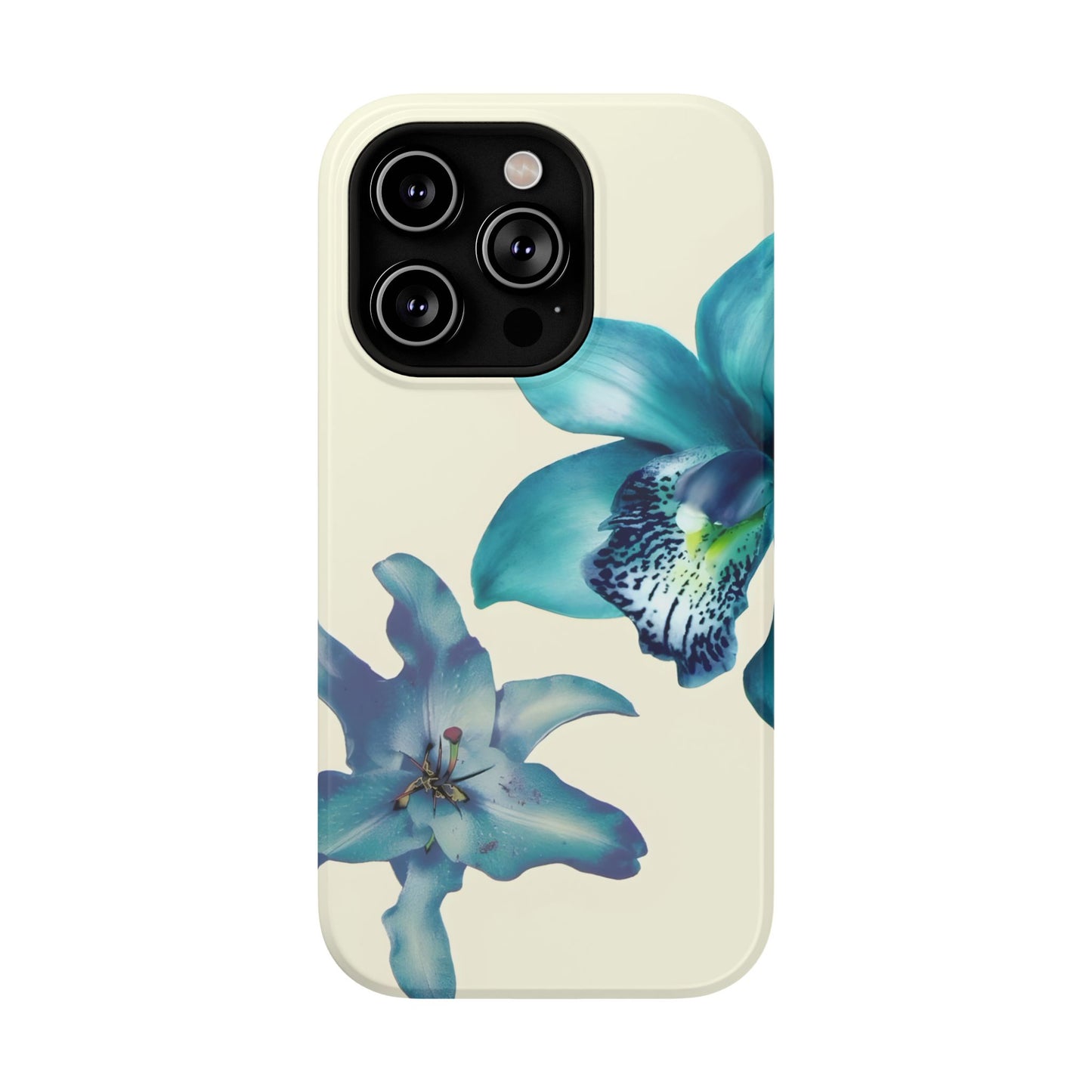 Blue Orchid Floral Phone Case – MagSafe Compatible for iPhone & Samsung Galaxy