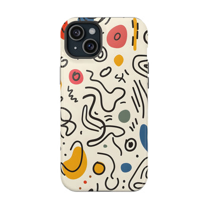 Abstract Doodle Art Phone Case – MagSafe Compatible for iPhone & Samsung Galaxy