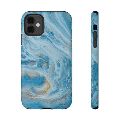 Ocean Swirl Blue Marble Phone Case – MagSafe Compatible for iPhone & Samsung Galaxy
