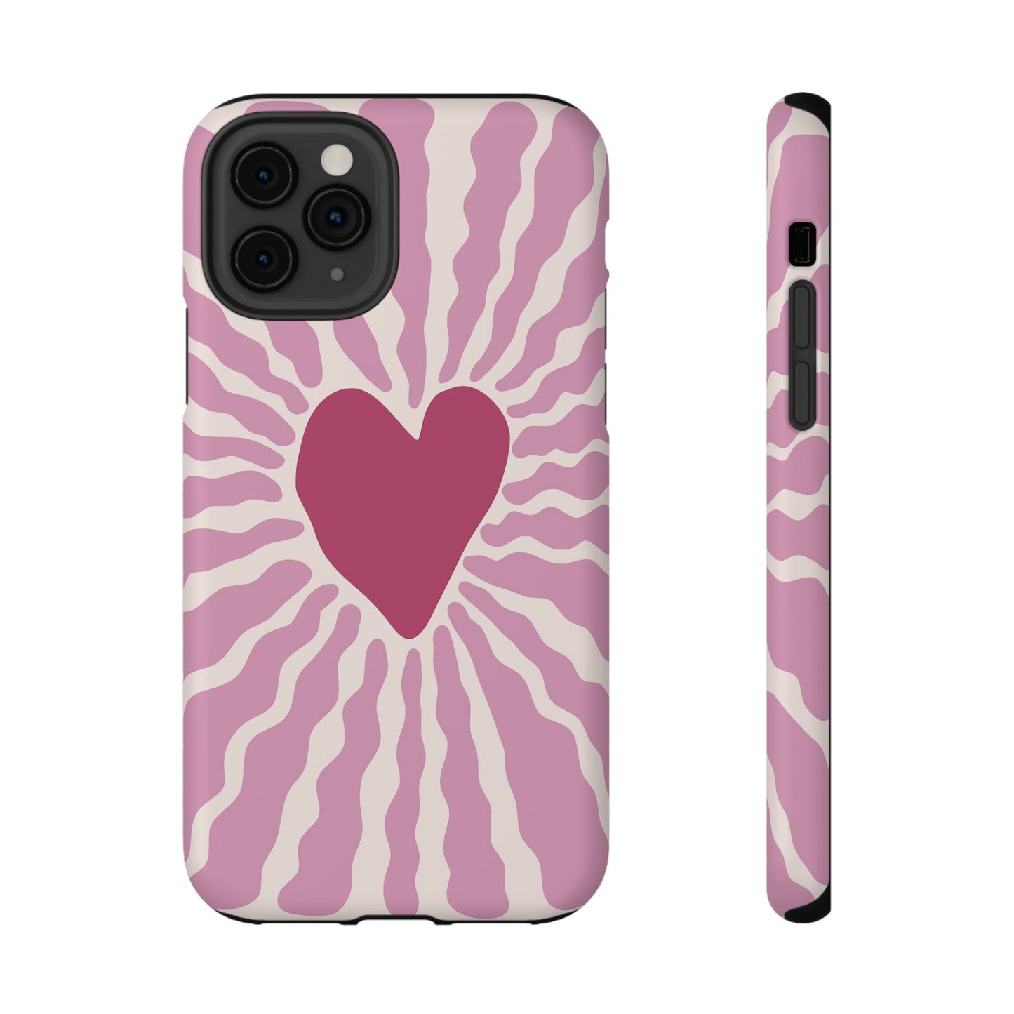 Retro Radiant Heart Phone Case – MagSafe Compatible for iPhone & Samsung Galaxy