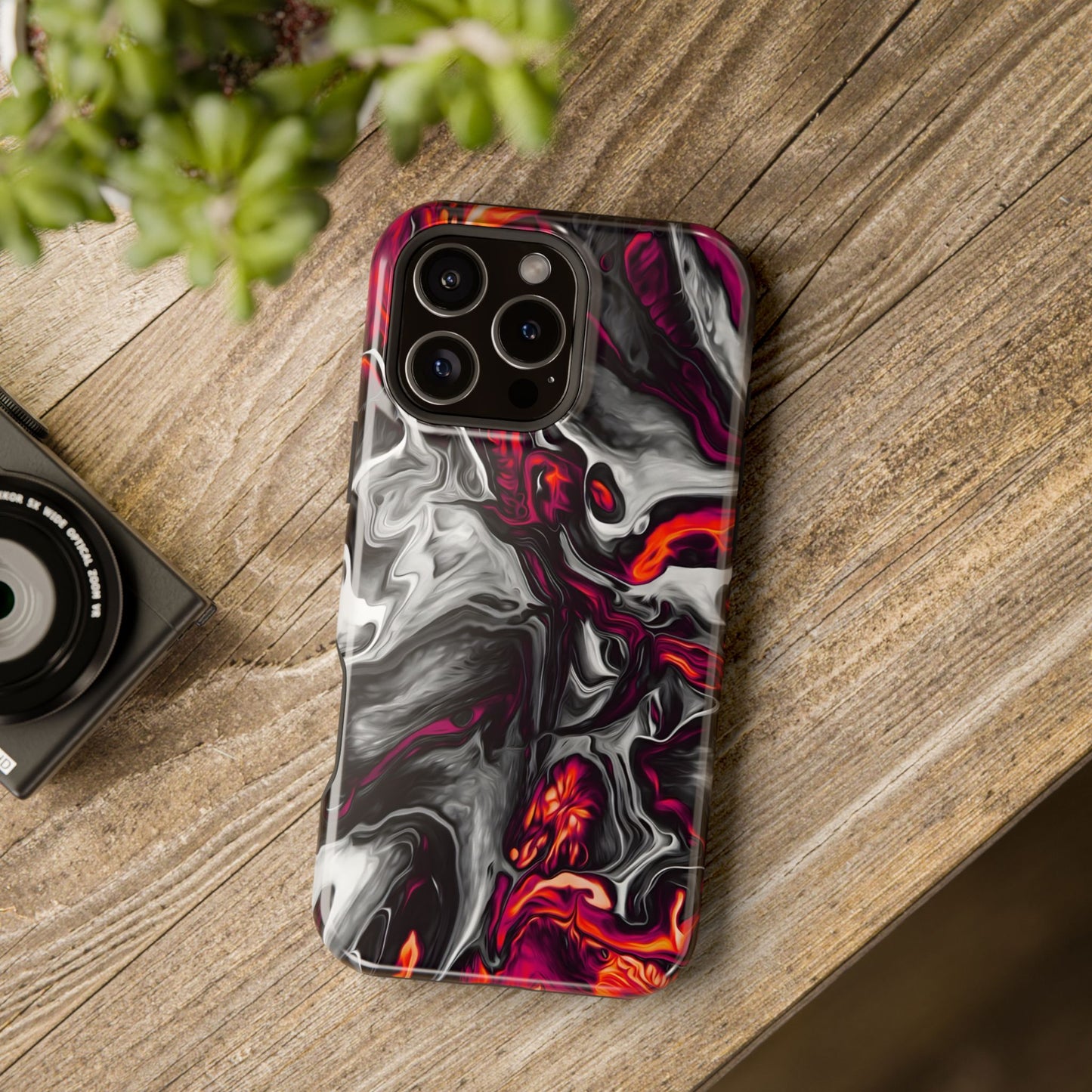 Dark Marble Swirl Phone Case – MagSafe Compatible for iPhone & Samsung Galaxy