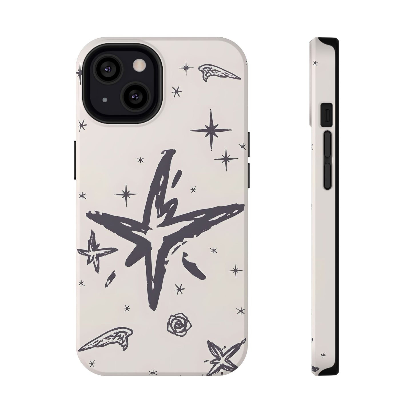 Sketch Star Doodle Phone Case – MagSafe Compatible for iPhone & Samsung Galaxy