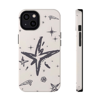 Sketch Star Doodle Phone Case – MagSafe Compatible for iPhone & Samsung Galaxy