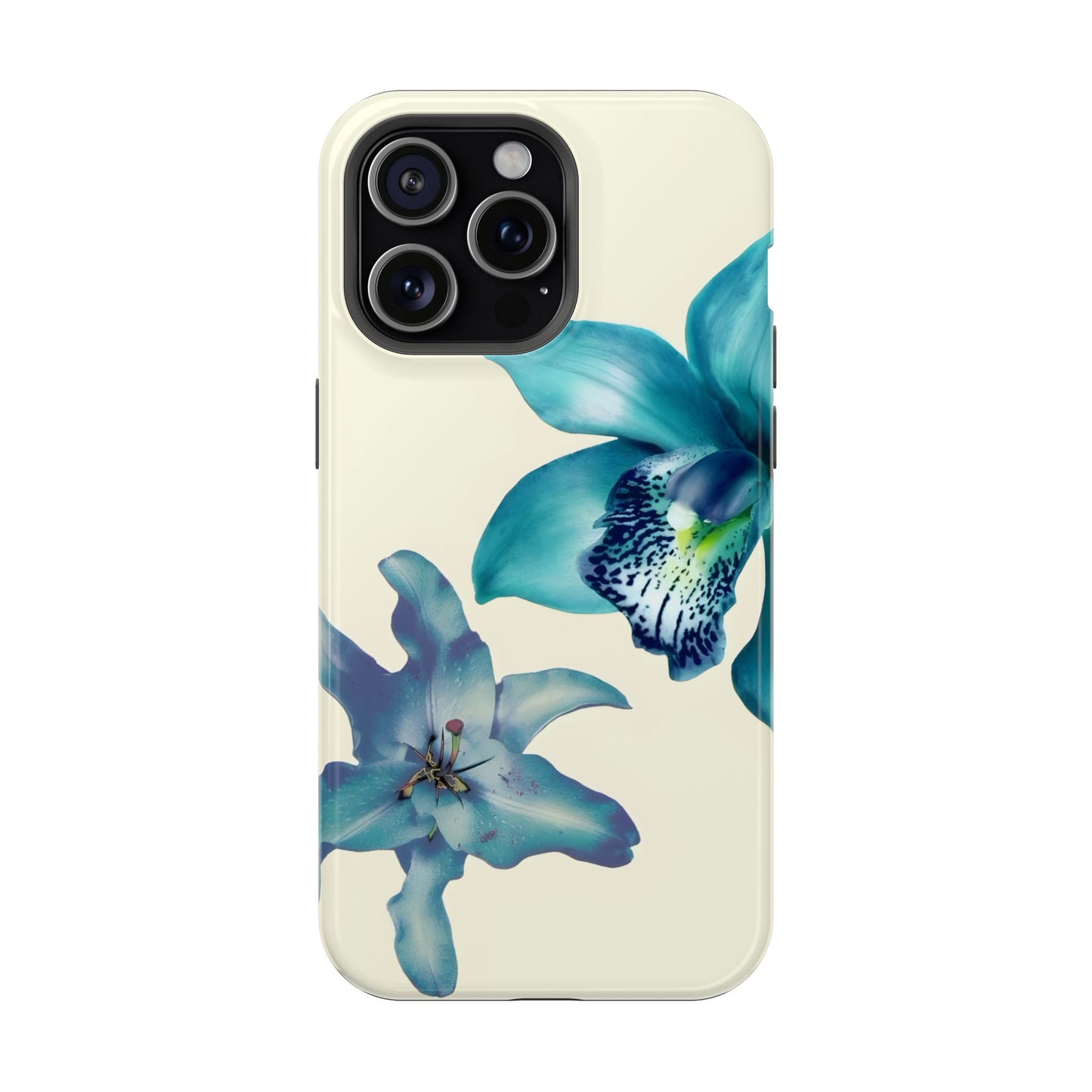Blue Orchid Floral Phone Case – MagSafe Compatible for iPhone & Samsung Galaxy