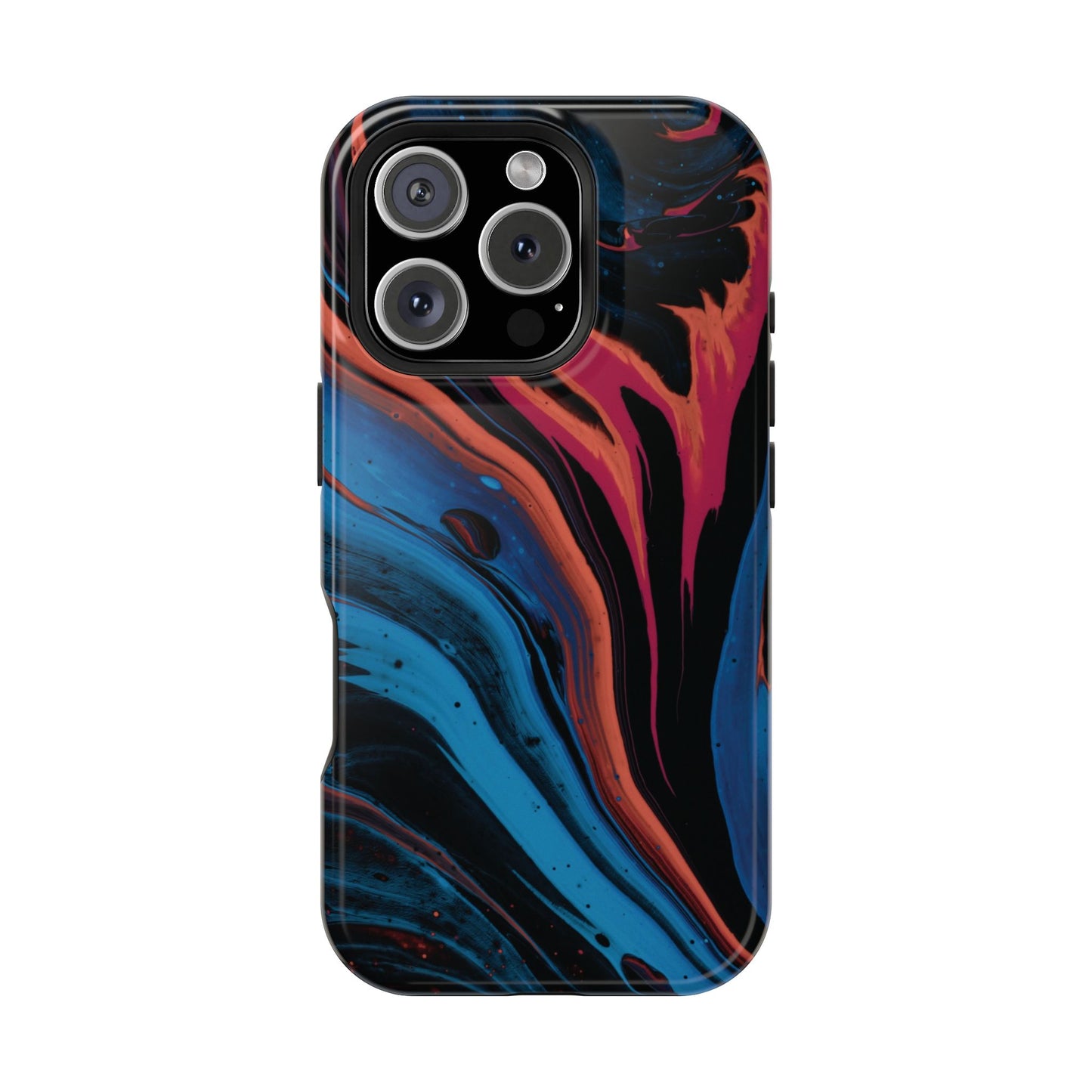 Crimson & Cobalt Fusion Marble Phone Case – MagSafe Compatible for iPhone & Samsung Galaxy