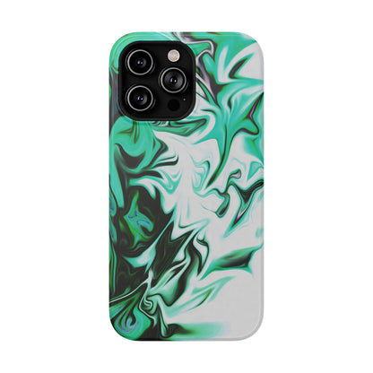 Emerald Green Marble Swirl Phone Case – MagSafe Compatible for iPhone & Samsung Galaxy