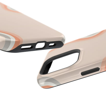 Minimalist Neutral Wavy Phone Case – MagSafe Compatible for iPhone & Samsung Galaxy