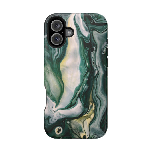 Mystic Forest Marble Swirl Phone Case – MagSafe Compatible for iPhone & Samsung Galaxy