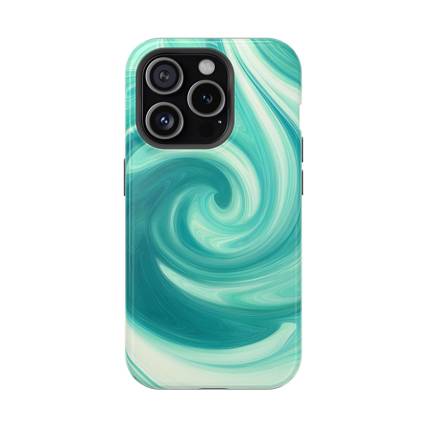 Turquoise Swirl Abstract Phone Case – MagSafe Compatible for iPhone & Samsung Galaxy