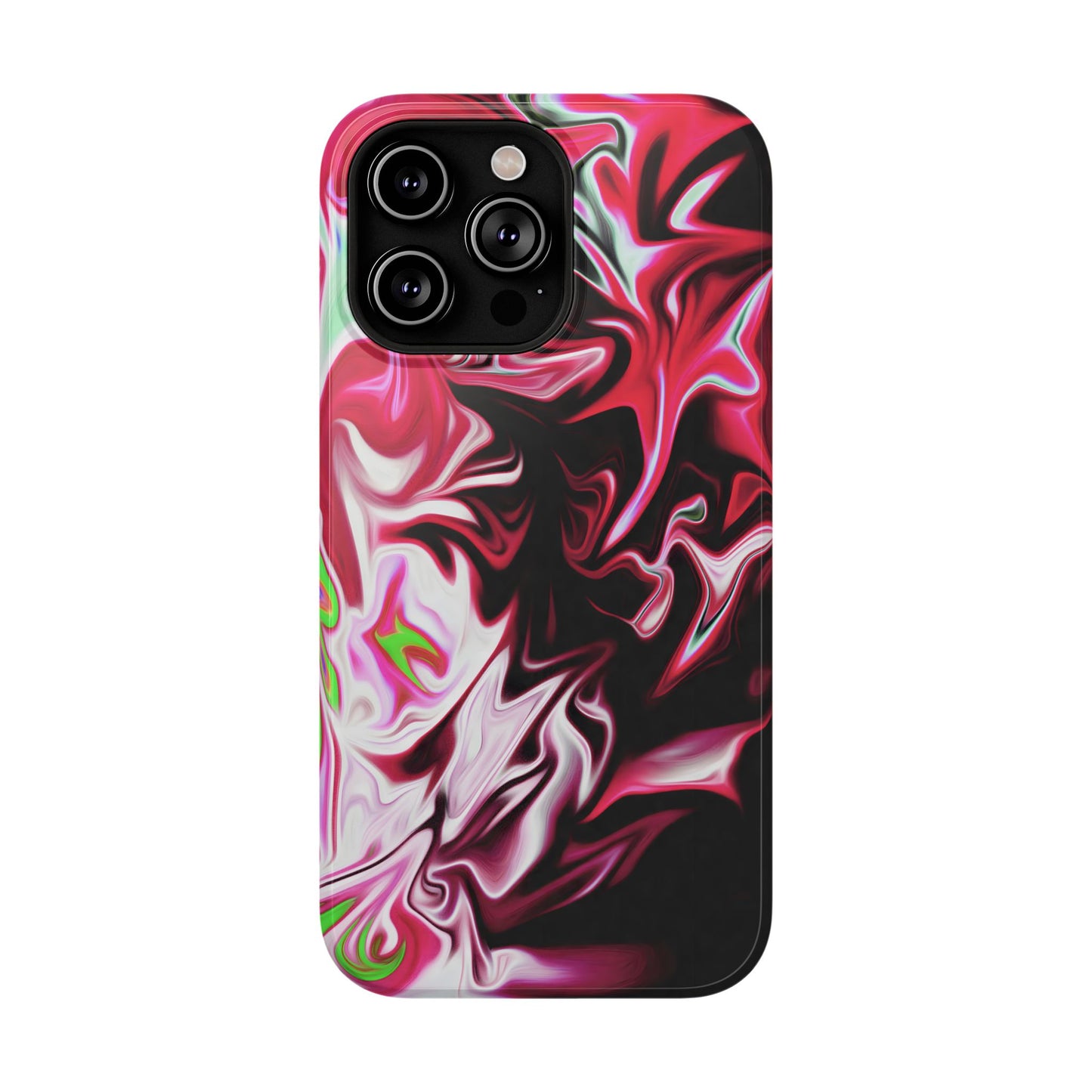Red & Black Abstract Marble Phone Case – MagSafe Compatible for iPhone & Samsung Galaxy