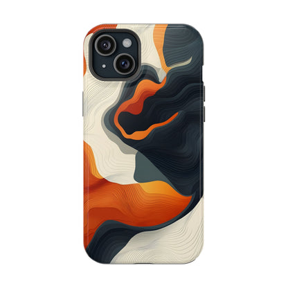 Topographical Abstract Wave Phone Case – MagSafe Compatible for iPhone & Samsung Galaxy