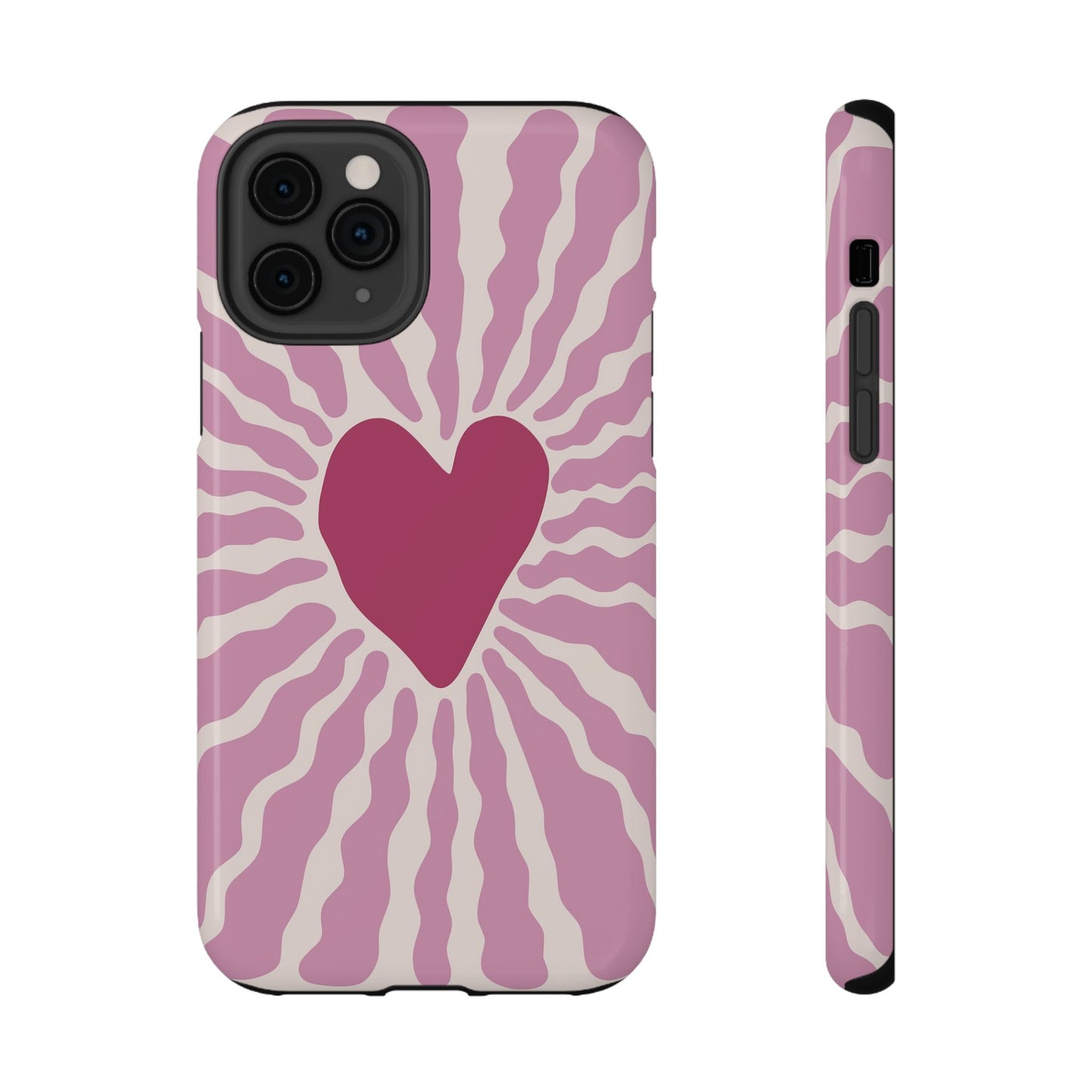 Retro Radiant Heart Phone Case – MagSafe Compatible for iPhone & Samsung Galaxy