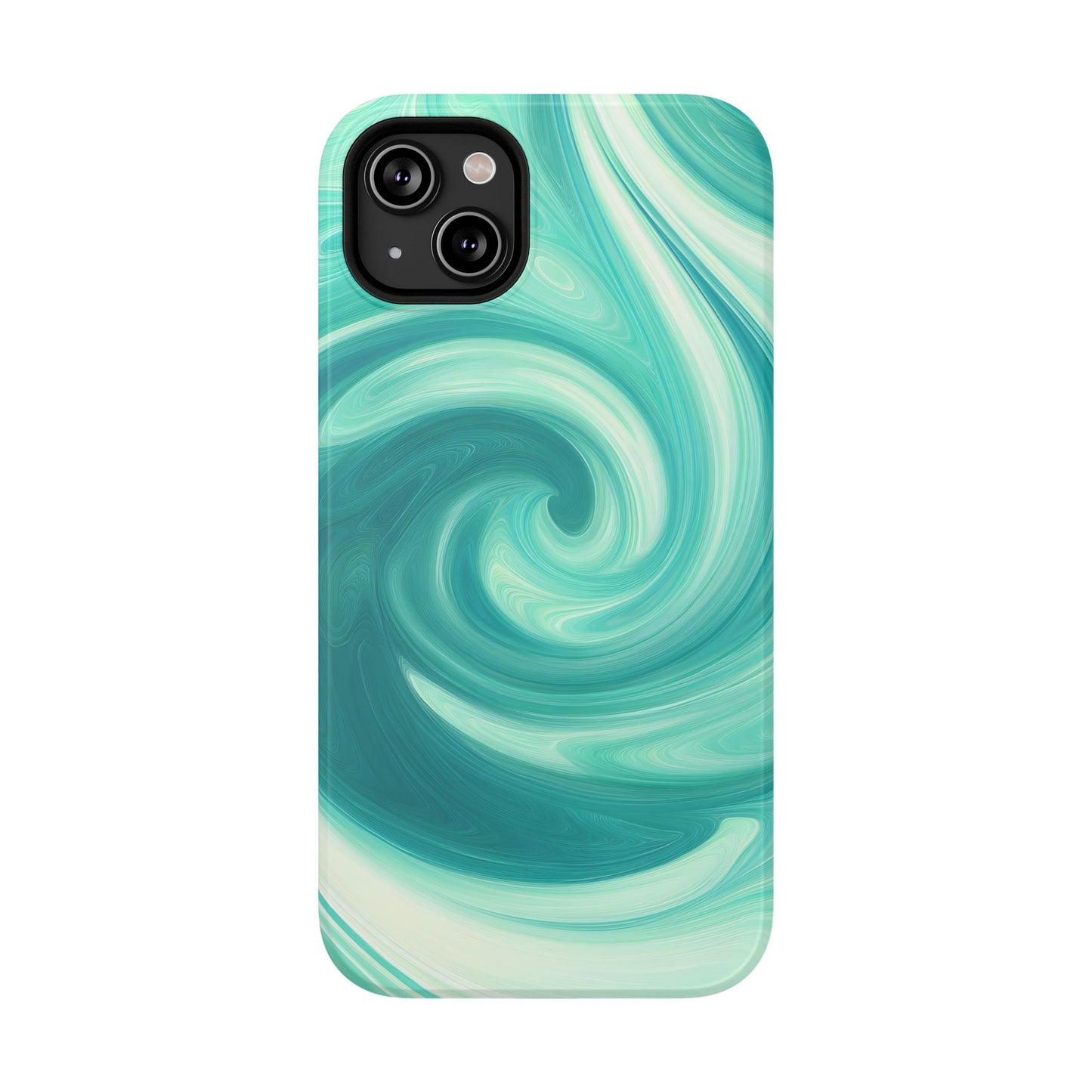 Turquoise Swirl Abstract Phone Case – MagSafe Compatible for iPhone & Samsung Galaxy