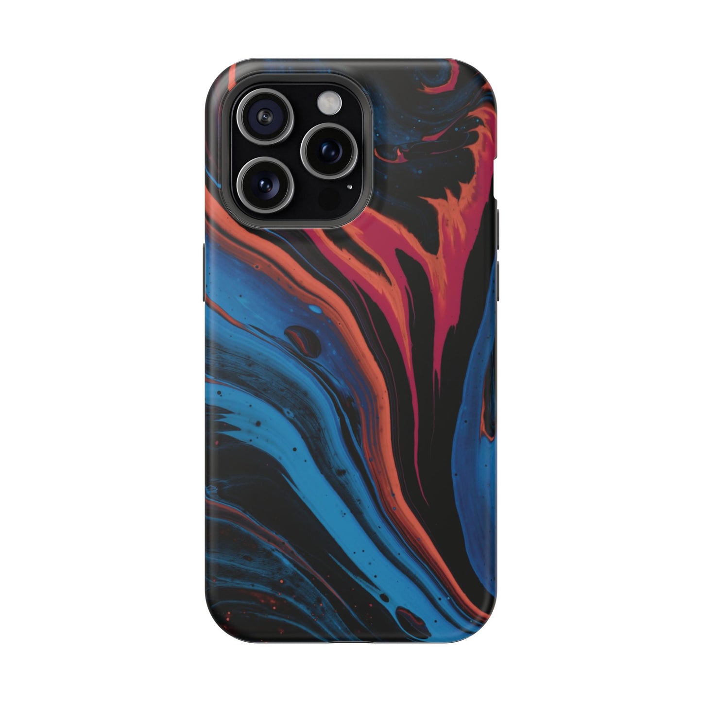 Crimson & Cobalt Fusion Marble Phone Case – MagSafe Compatible for iPhone & Samsung Galaxy