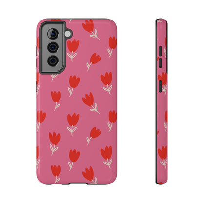 Red Tulip Bloom Phone Case – MagSafe Compatible for iPhone & Samsung Galaxy