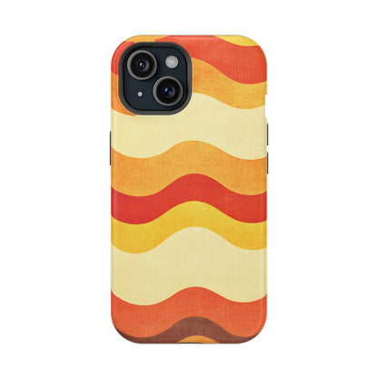 Retro Sunset Waves Phone Case – MagSafe Compatible for iPhone & Samsung Galaxy
