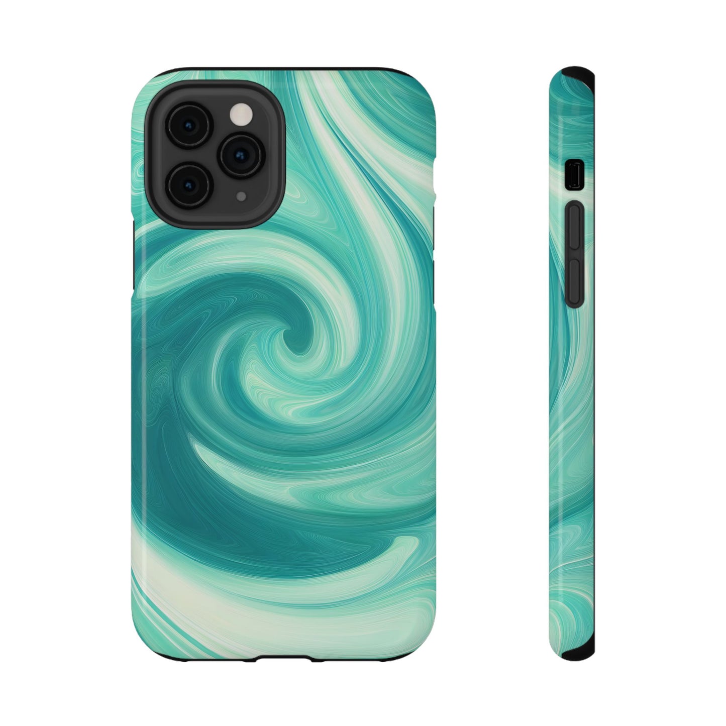 Turquoise Swirl Abstract Phone Case – MagSafe Compatible for iPhone & Samsung Galaxy