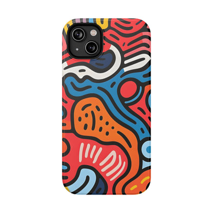 Bold Abstract Doodle Phone Case – MagSafe Compatible for iPhone & Samsung Galaxy