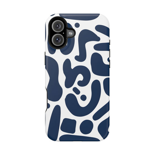 Midnight Morph Abstract Navy Pattern Phone Case – MagSafe Compatible for iPhone & Samsung Galaxy