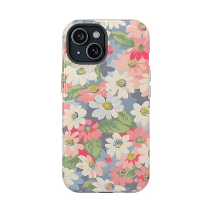 Vintage Floral Daisy Phone Case – MagSafe Compatible for iPhone & Samsung Galaxy