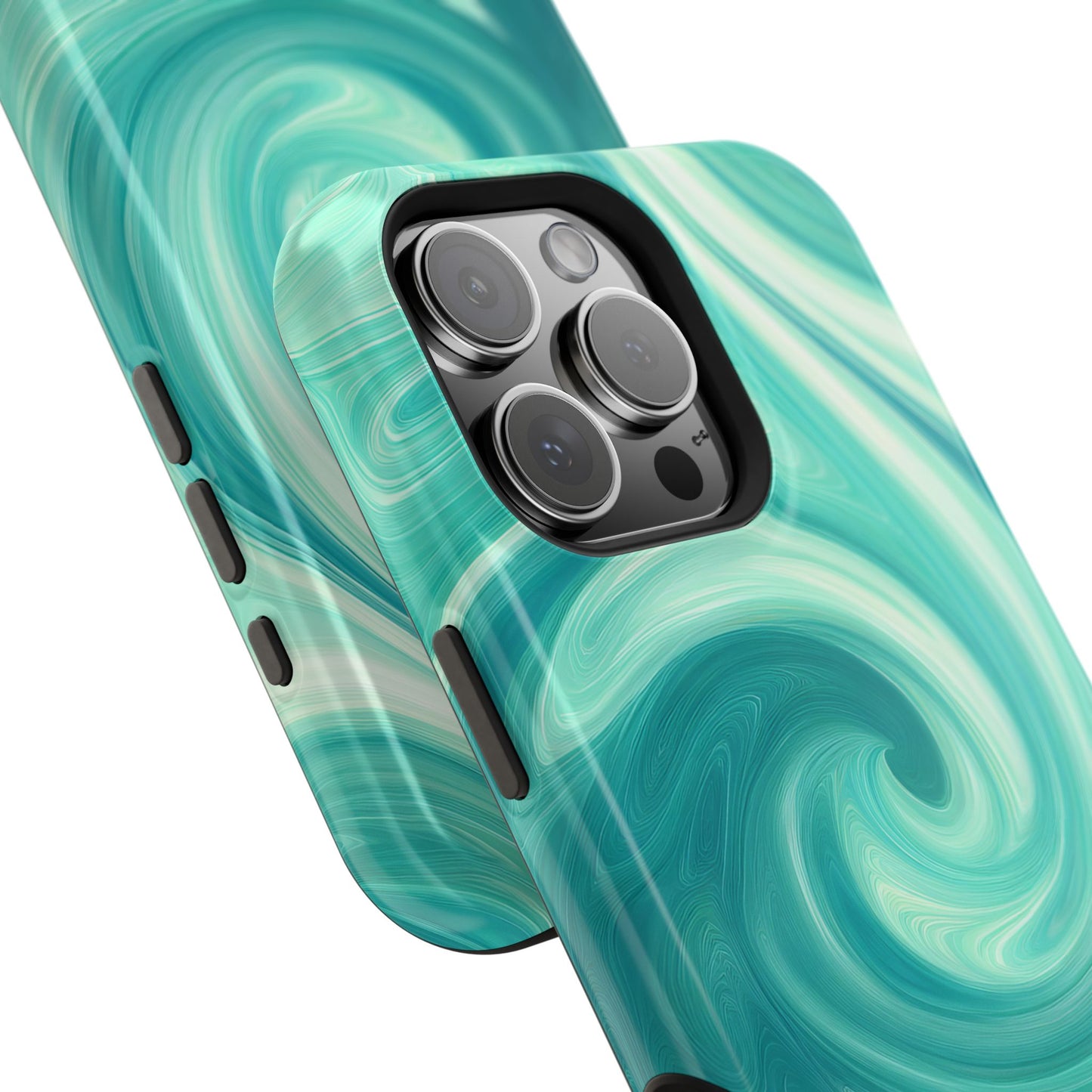 Turquoise Swirl Abstract Phone Case – MagSafe Compatible for iPhone & Samsung Galaxy
