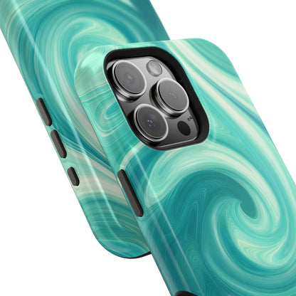 Turquoise Swirl Abstract Phone Case – MagSafe Compatible for iPhone & Samsung Galaxy